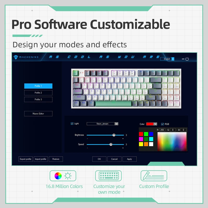 Teclado mecânico Machenike K500